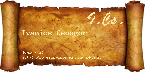 Ivanics Csongor névjegykártya