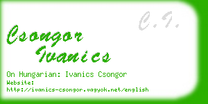 csongor ivanics business card